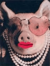 "Life hasn't always been so glamorous for me, darling. Before marrying a Park Avenue proctologist, a girl from my part of town had to be frugal. Lucky for me I learned thrift at my mother's hooves."